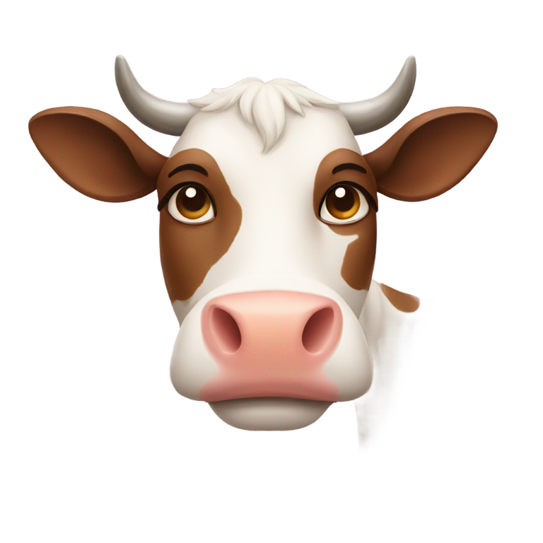 genmoji : Visage de vache en 🤍