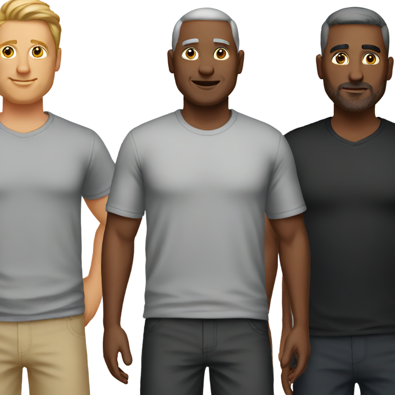 genmoji：50岁男人穿着短裤和黑色衬衫