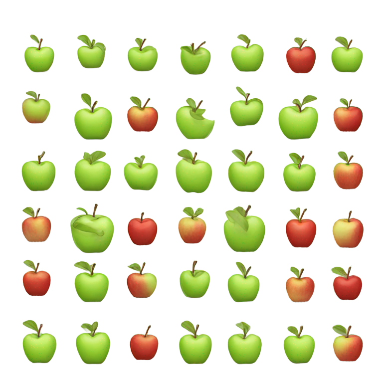 genmoji : Pommes rouges et vertes