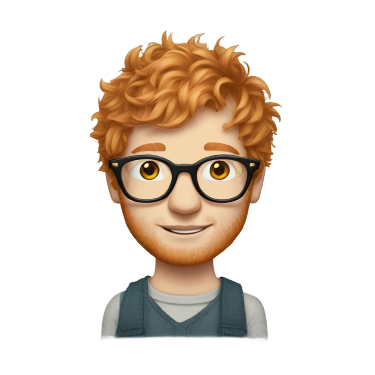 genmoji：眼镜男装裙的艾德·希兰