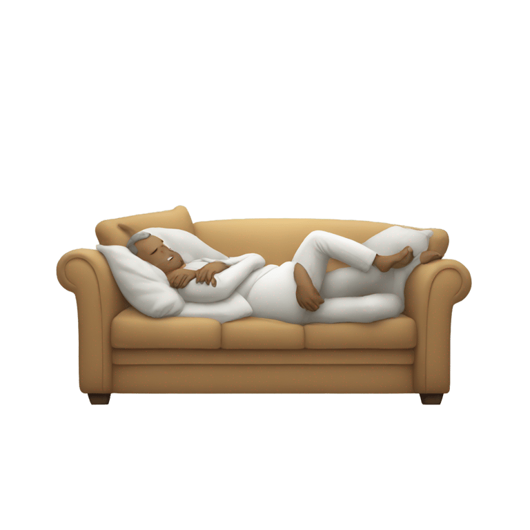 genmoji：白人男子睡在沙发上