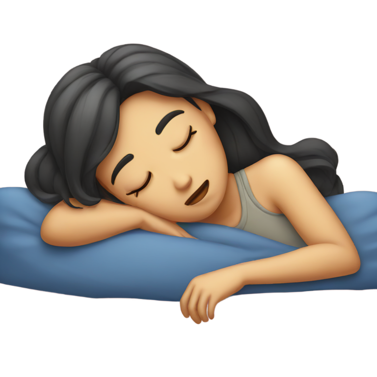 genmoji: Girl sleeping with disgusted face