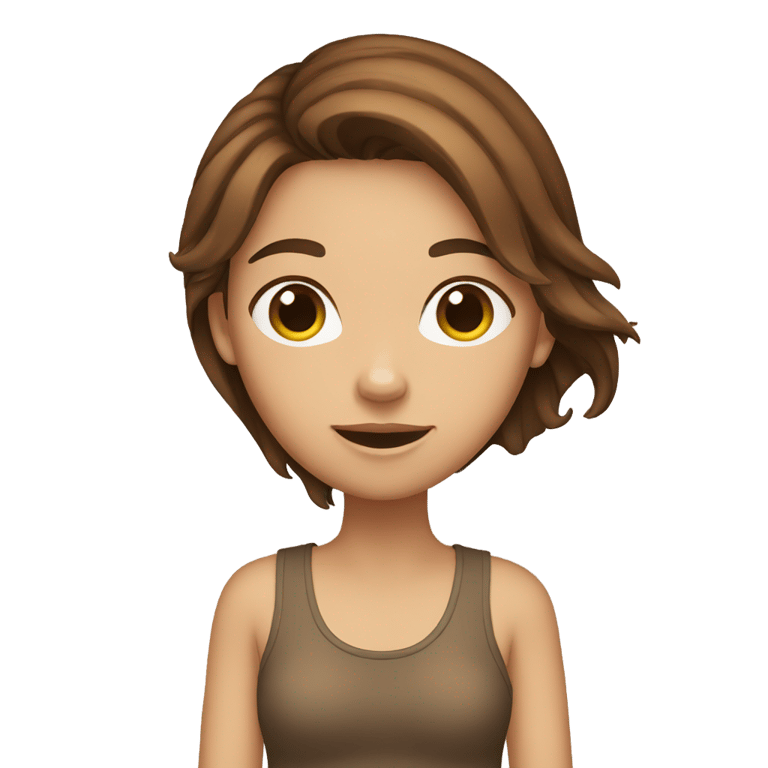 genmoji：一位头发棕色的女孩