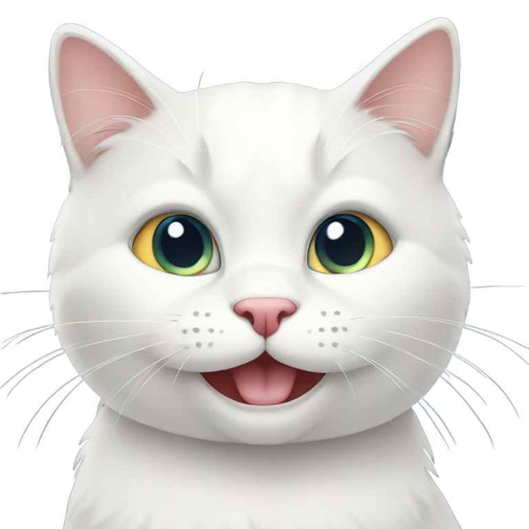 genmoji: Laughting White cat