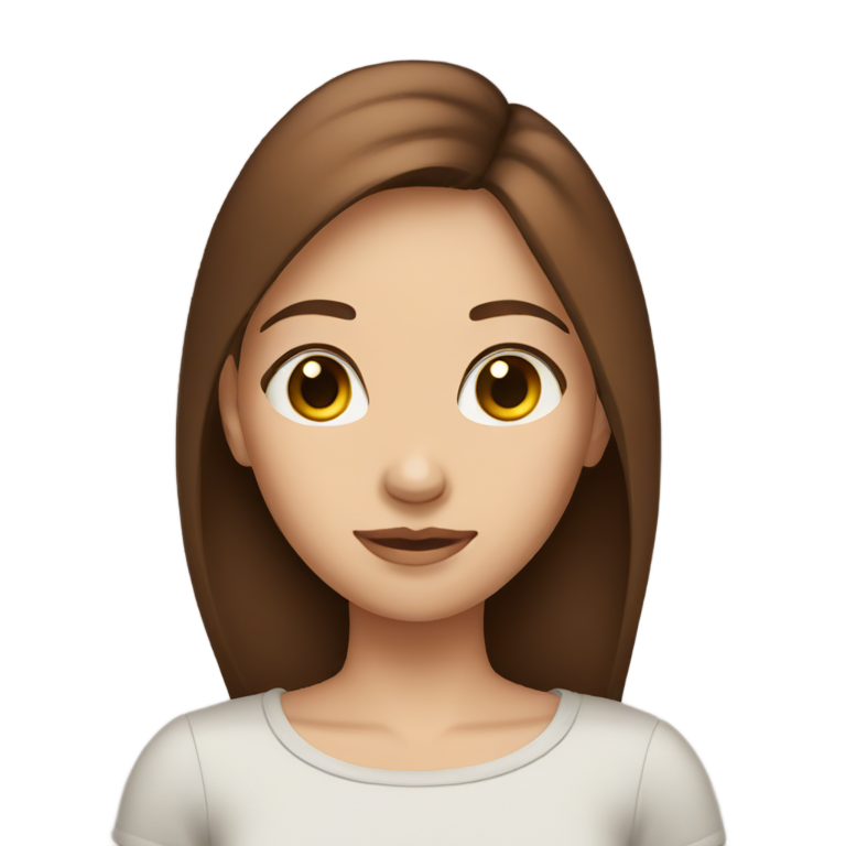 genmoji：棕发女孩，纤细柔软