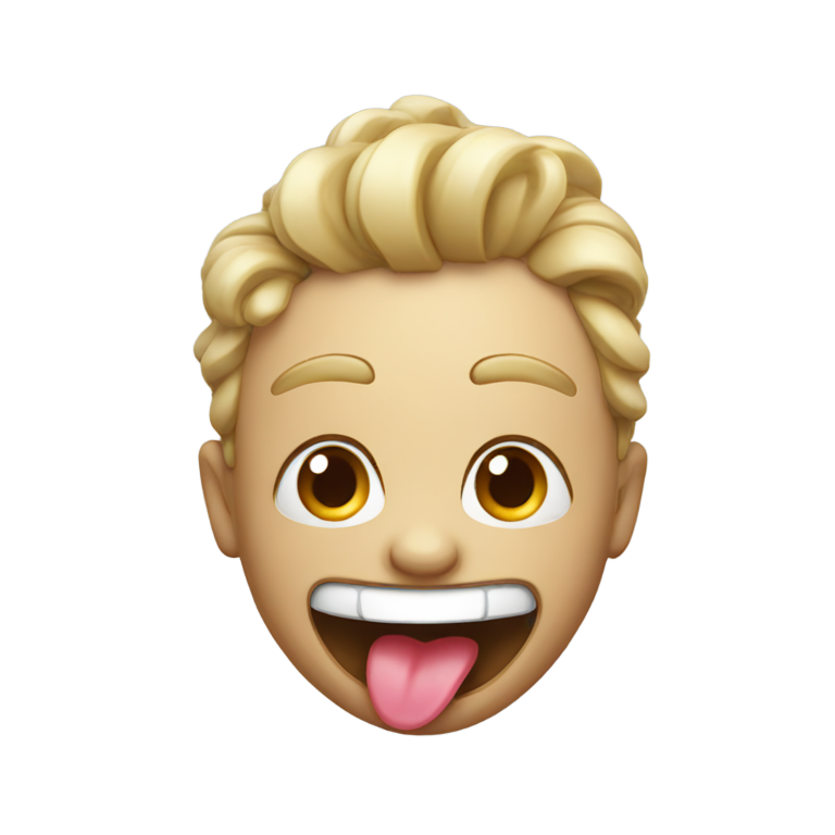 genmoji: Shaking head with tongue out