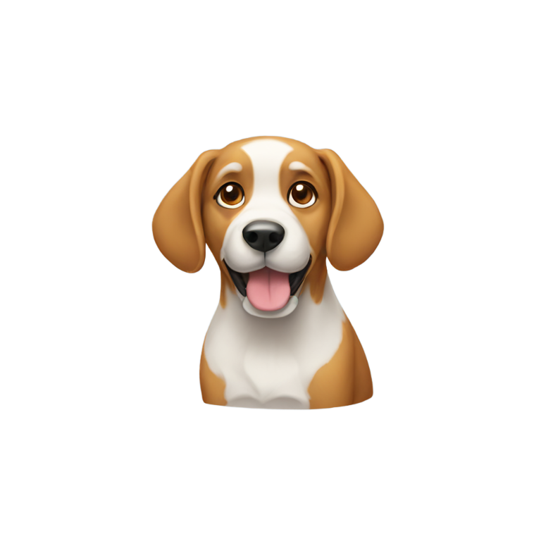 genmoji : Un chien qui tape à la machine