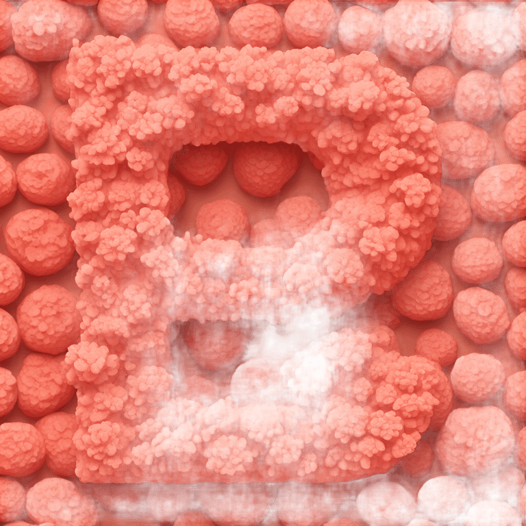 genmoji：Letter c made out of coral paint