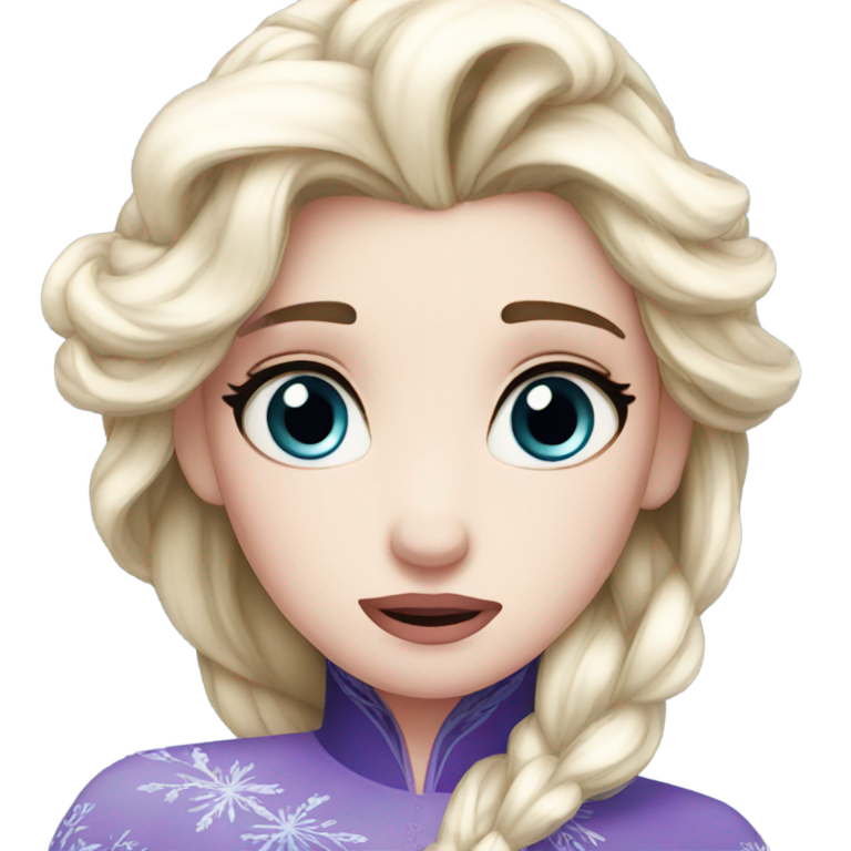 genmoji：sad elsa face