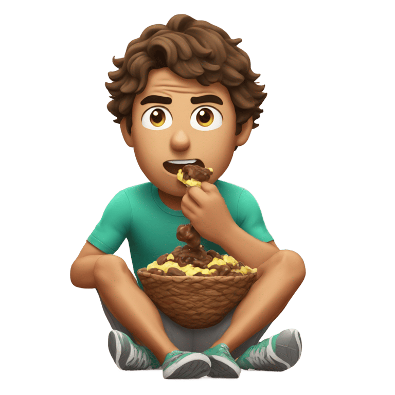 genmoji : Rafael Nadal eating poop