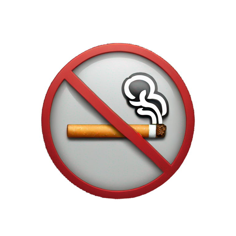 絵文字：red "no smoking" symbol on a black background without smoke