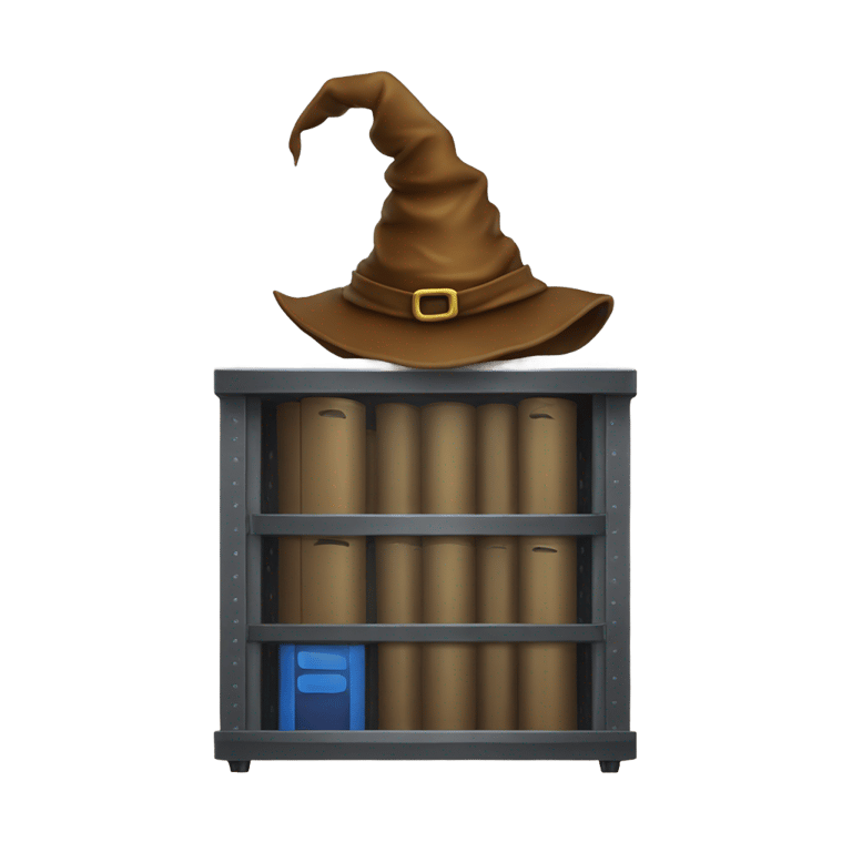 絵文字：server rack with sorting hat from harry potter