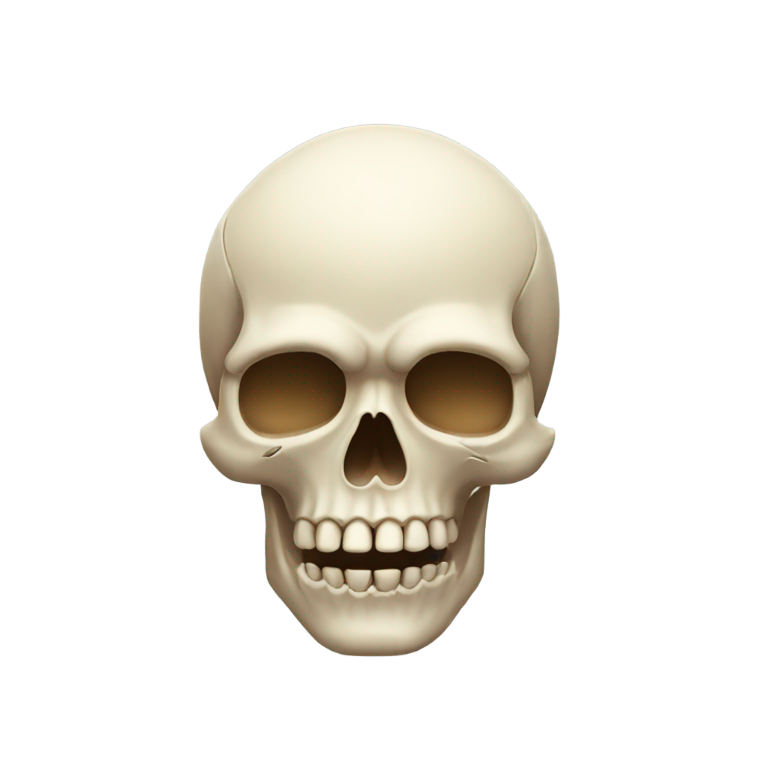 genmoji: a skull emoji signaling to be quiet