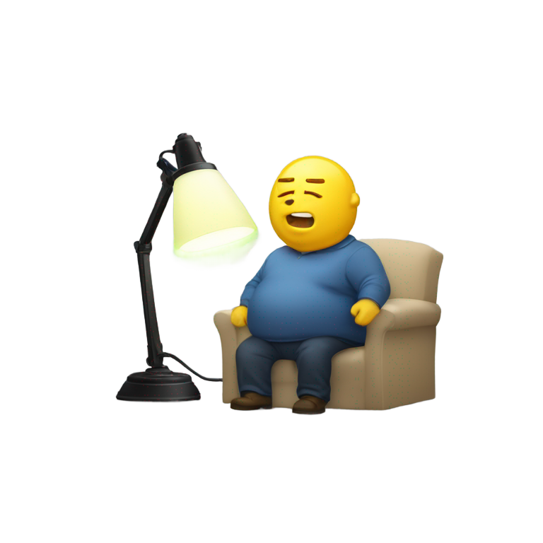 genmoji：荧光灯打中一个胖子