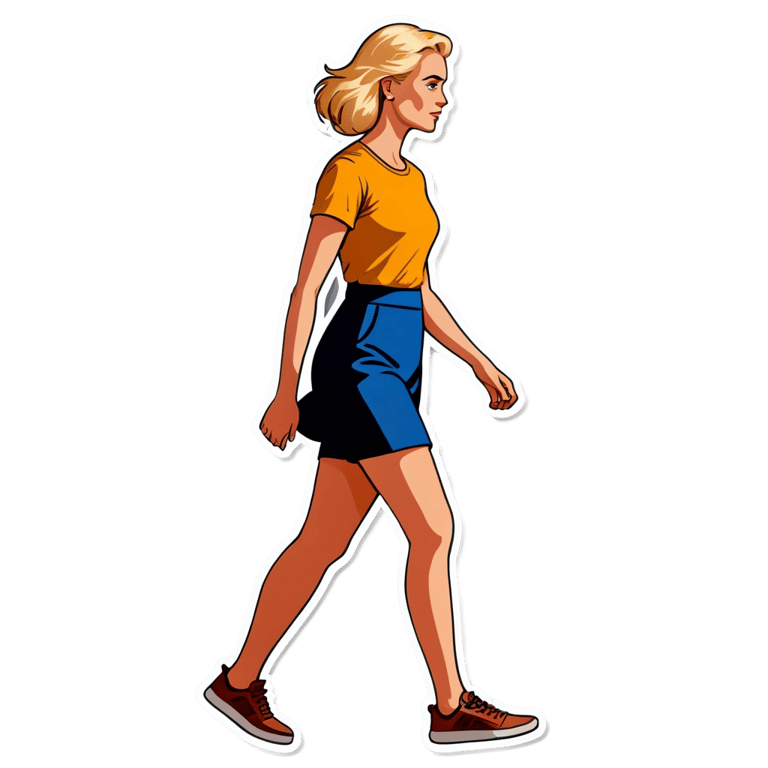 genmoji：金发女子行走