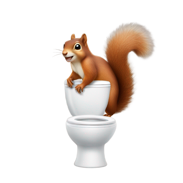genmoji : Écureuil allant aux toilettes