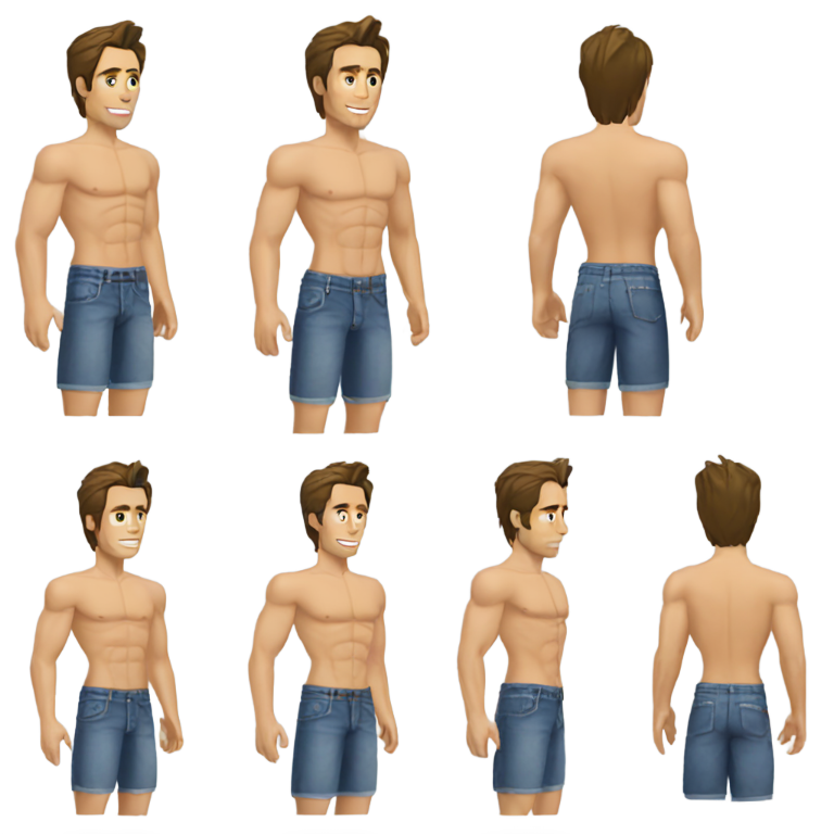 genmoji : Steve Nash torse nu en jeans
