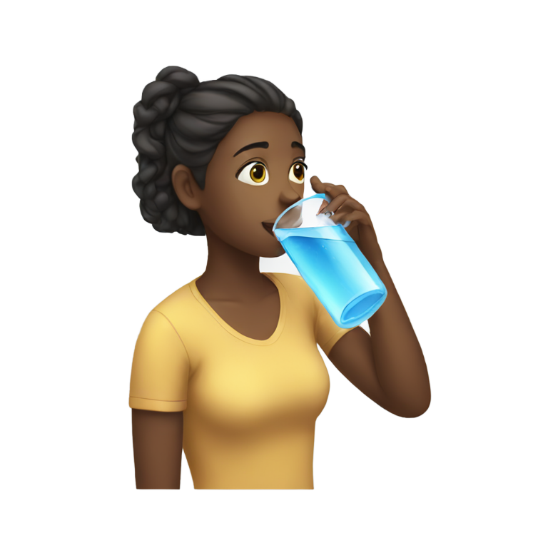絵文字：女の子が水を飲む