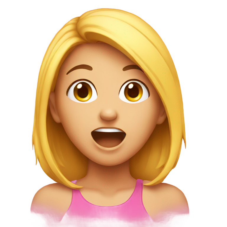 genmoji：女孩愉悦地呻吟着，幸福满满