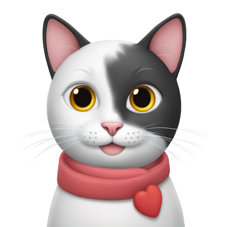 genmoji : Chat avec amour et pingouin