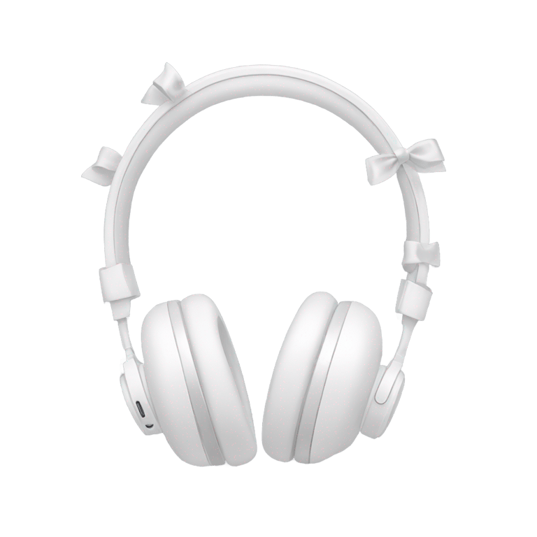 genmoji : cutecore white headphones no head with bows