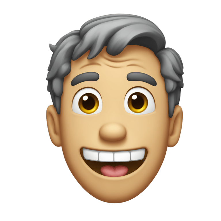 絵文字：goofy guy terrible a lot laughing