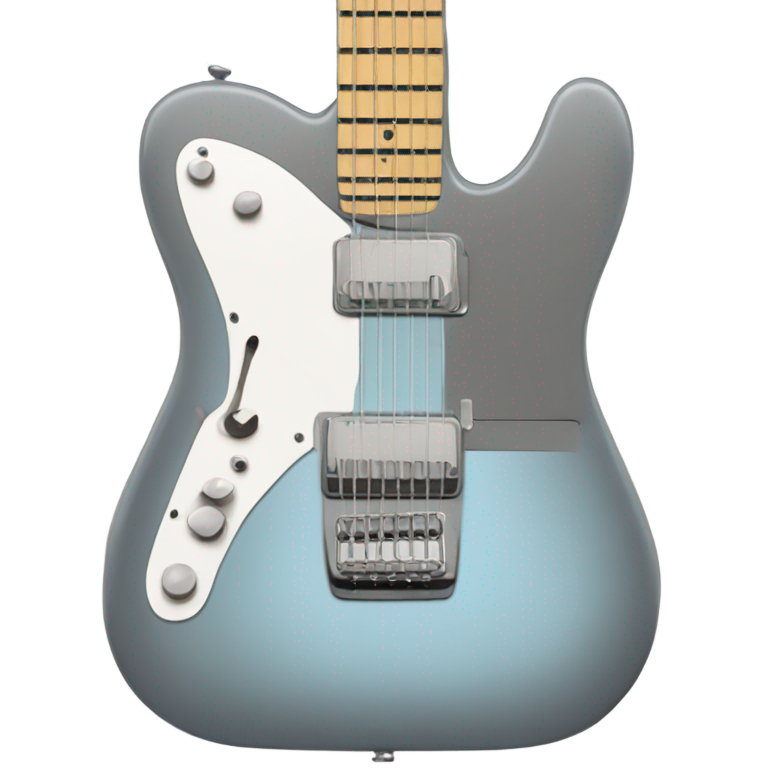 genmoji：银色带浅蓝色调的电吉他Telecaster