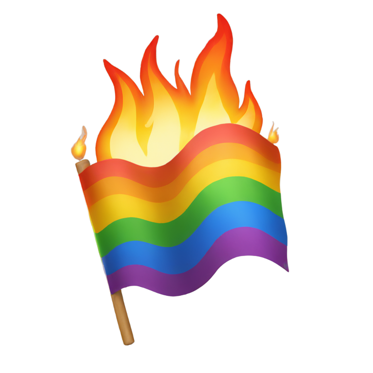 genmoji: Pride flag on fire