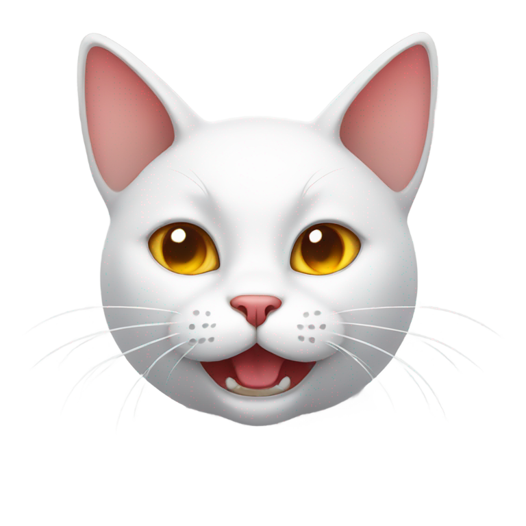 genmoji: white cat with devil horns