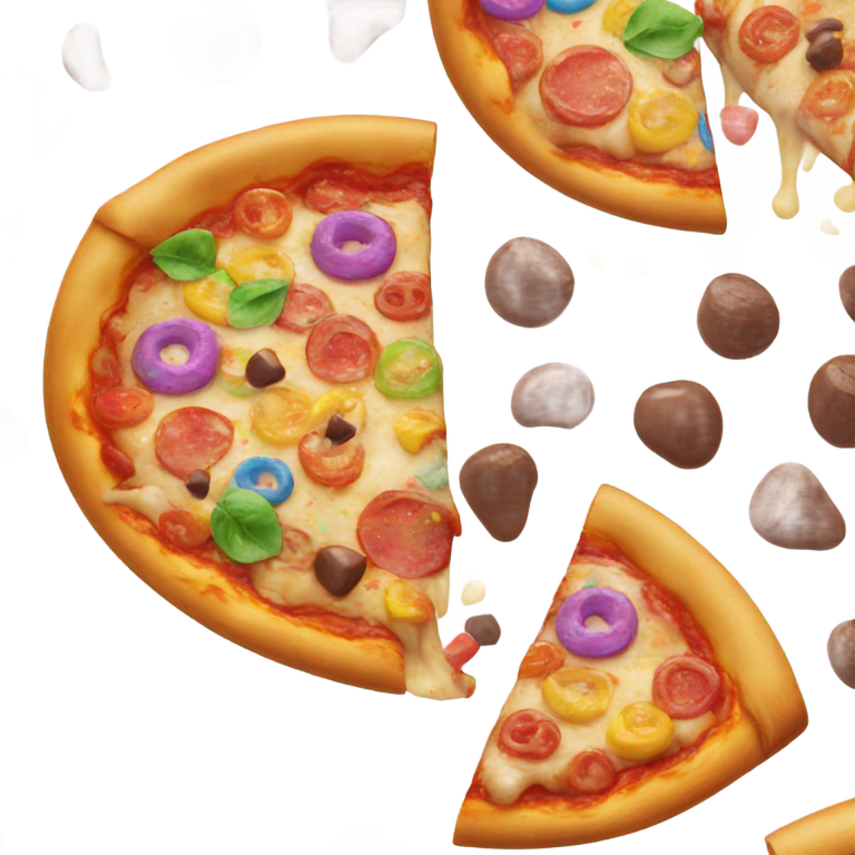 prompt: チョコとレインボースプリンクルのピザ
