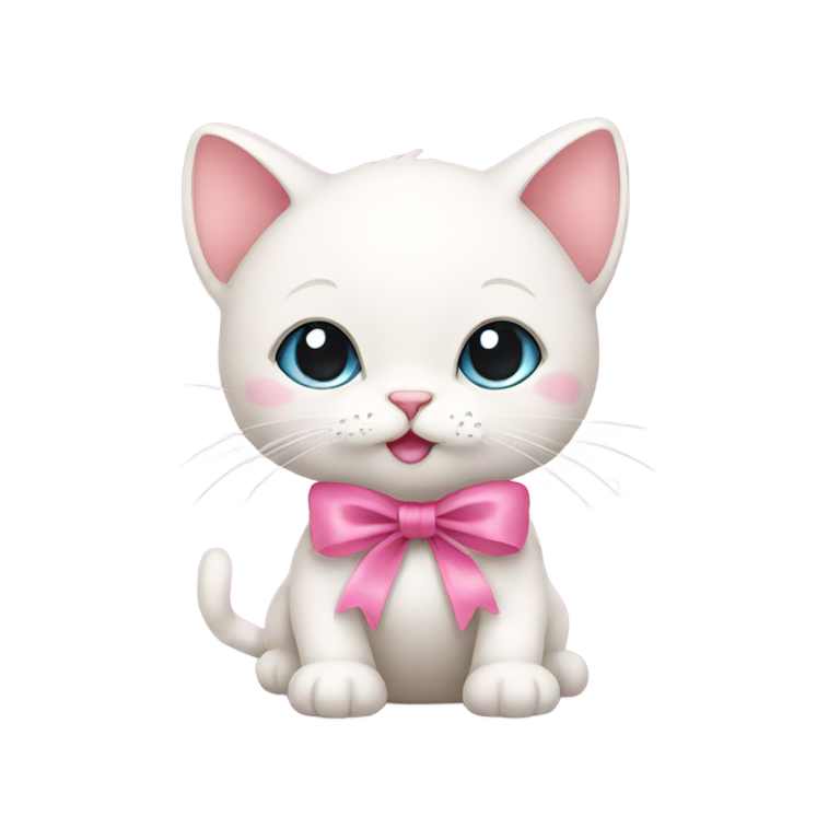 genmoji：幼猫 - 柔软、圆润，总是嚼着带粉红丝带的蝴蝶结