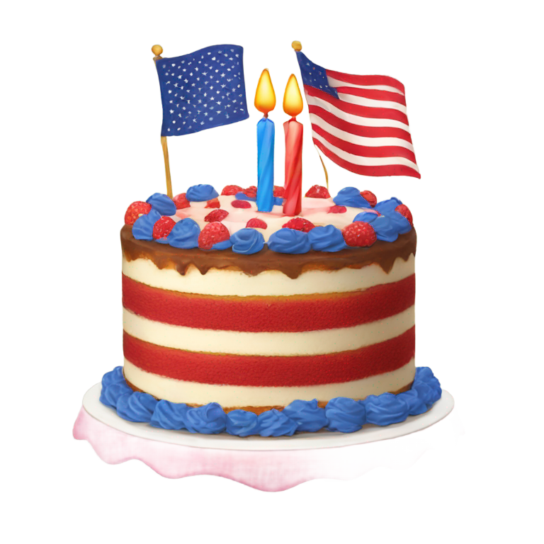 genmoji: Birthday cake with usa flag