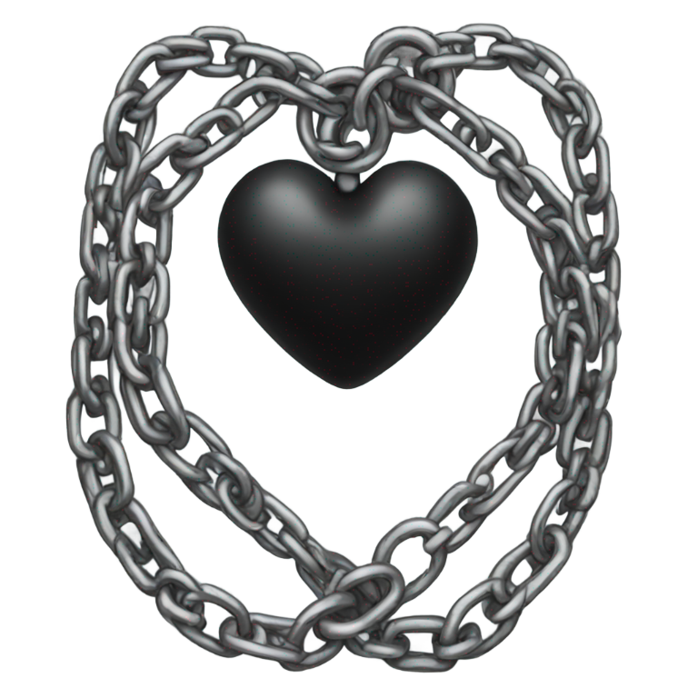 絵文字：Chains that wrap around a black heart
