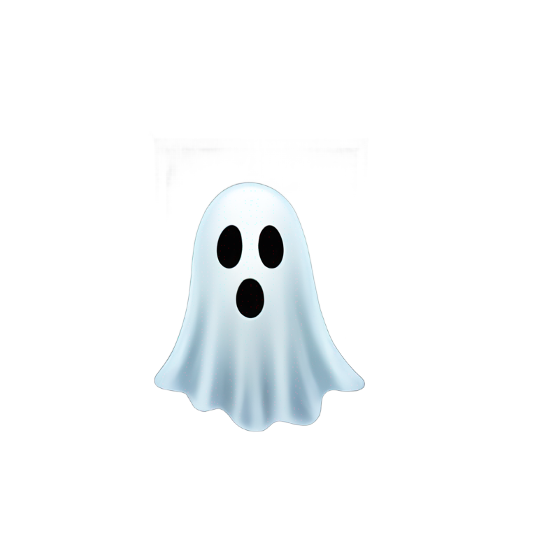 genmoji：一只鬼从现代公寓楼的前门出来