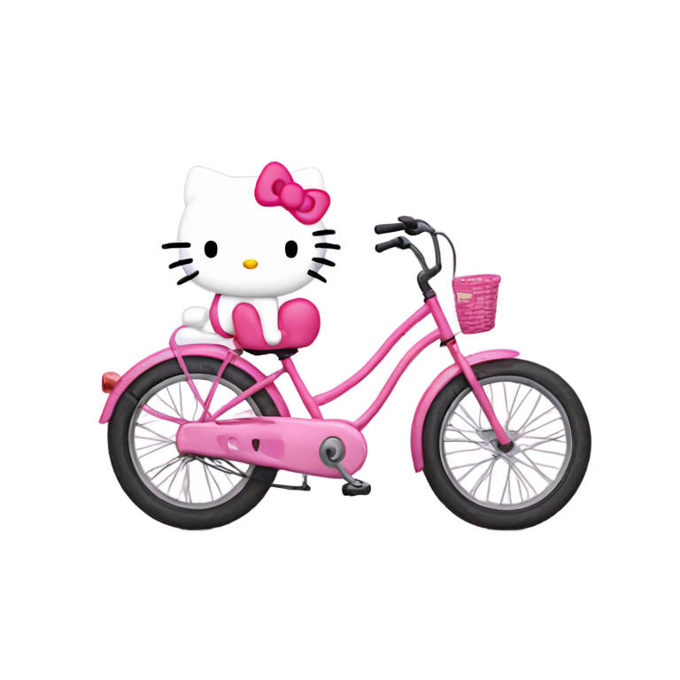 genmoji : Hello kitty, bike