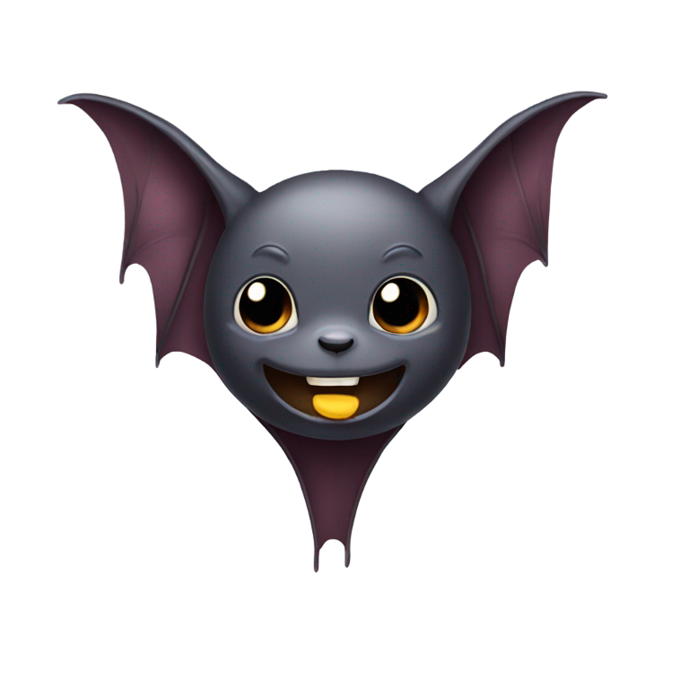 genmoji : Une chauve-souris mignonne qui sourit sans avoir l'air effrayant.