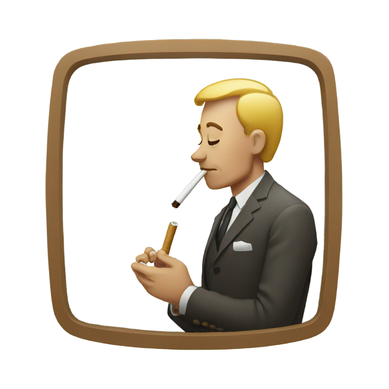 genmoji: Man smoking a cigarette