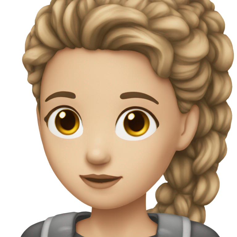 genmoji：girl white skin brown hair hazel eyes