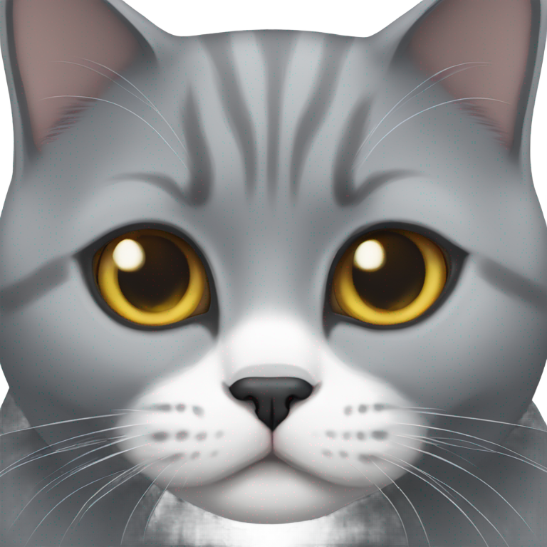 genmoji：深灰色和白色英国短毛猫