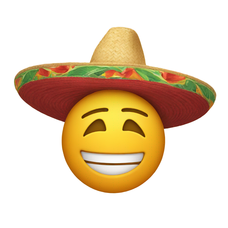 genmoji: emoji face happy with mexican hat