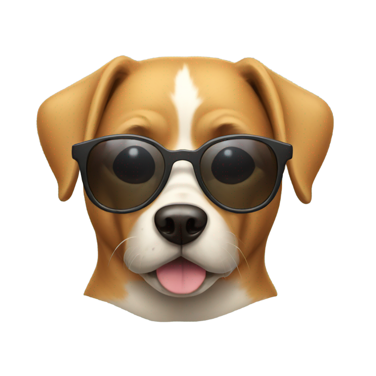 genmoji: an intelligent dog with sunglasses