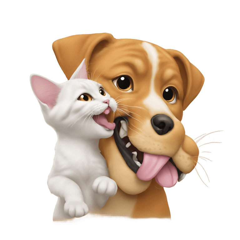 genmoji：猫在舔狗