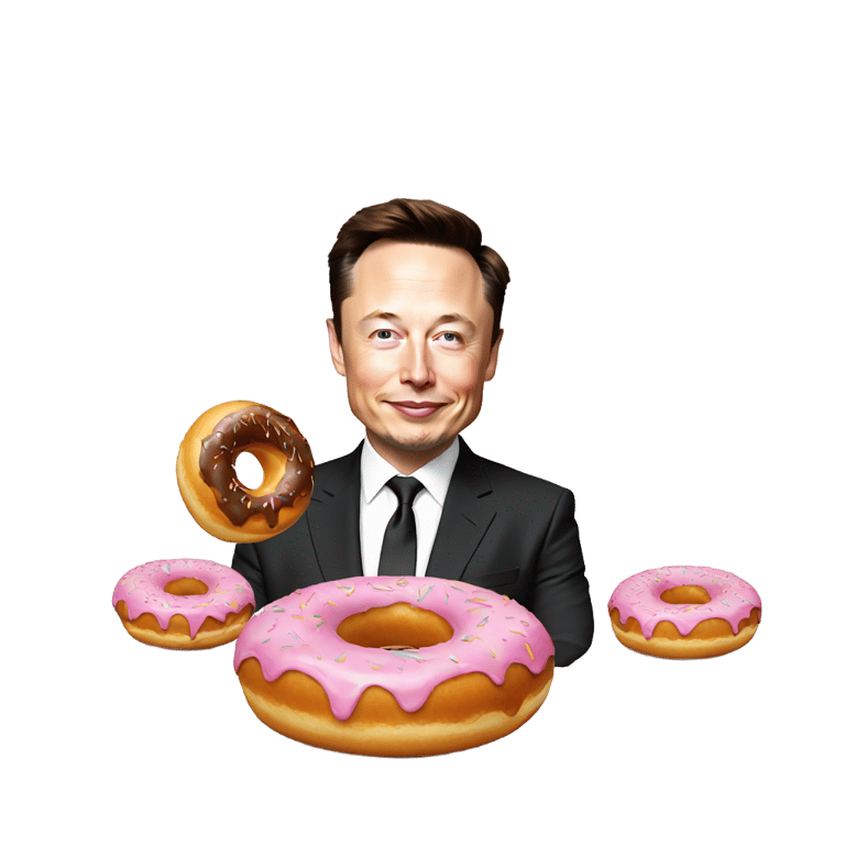genmoji : Elon musk with donut