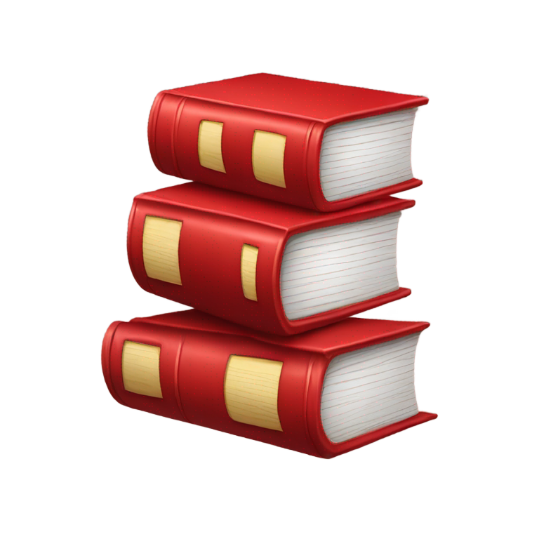 genmoji : a stack of three red books