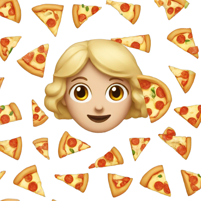 genmoji：一个女人在吃披萨