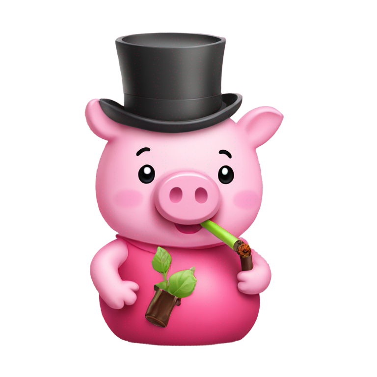 genmoji : Pepa Pig fumant une pipe
