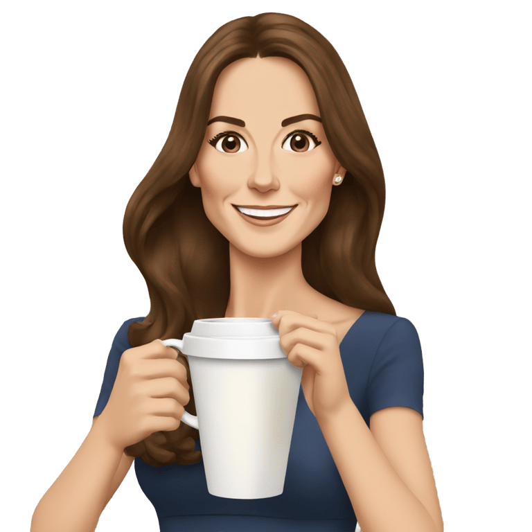 絵文字：Kate Middleton drinking coffee