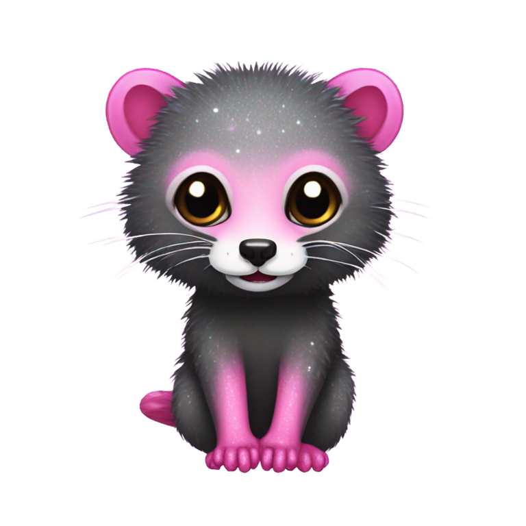 genmoji：可爱的粉色闪亮的小恶魔貘