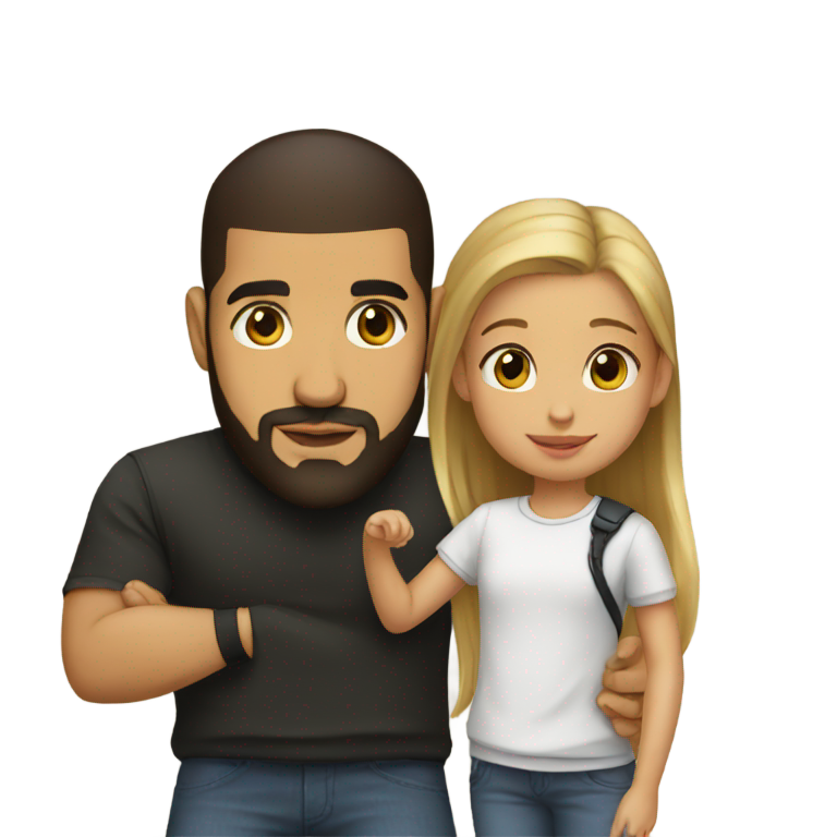 genmoji: Drake with a little girl