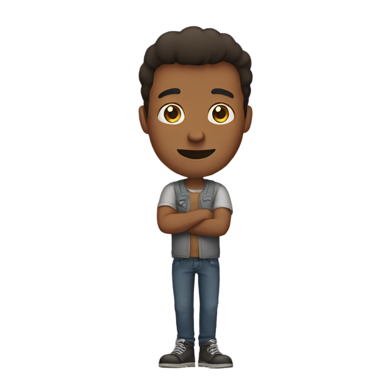 genmoji: Man with thumb between his leg